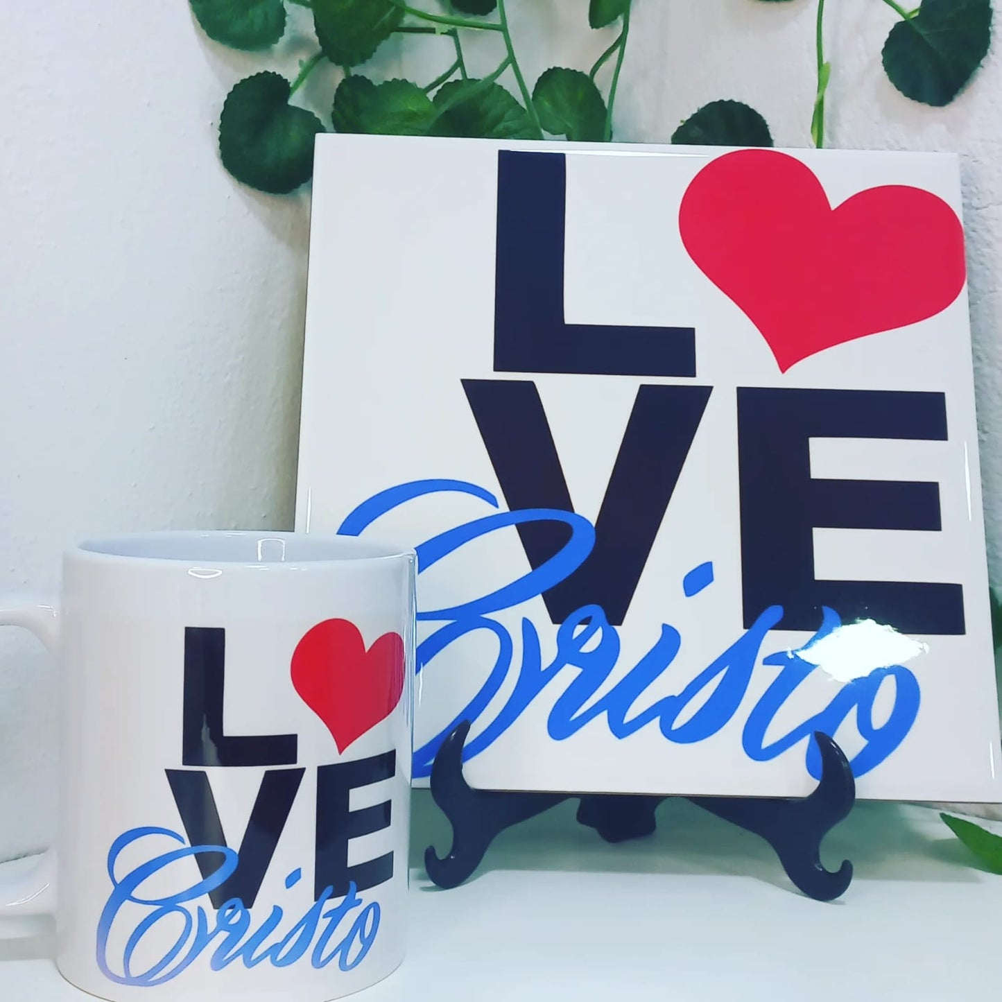 CONJUNTO CANECA + AZULEJO 20X20 PERSONALIZAVEL COM PEDESTAL