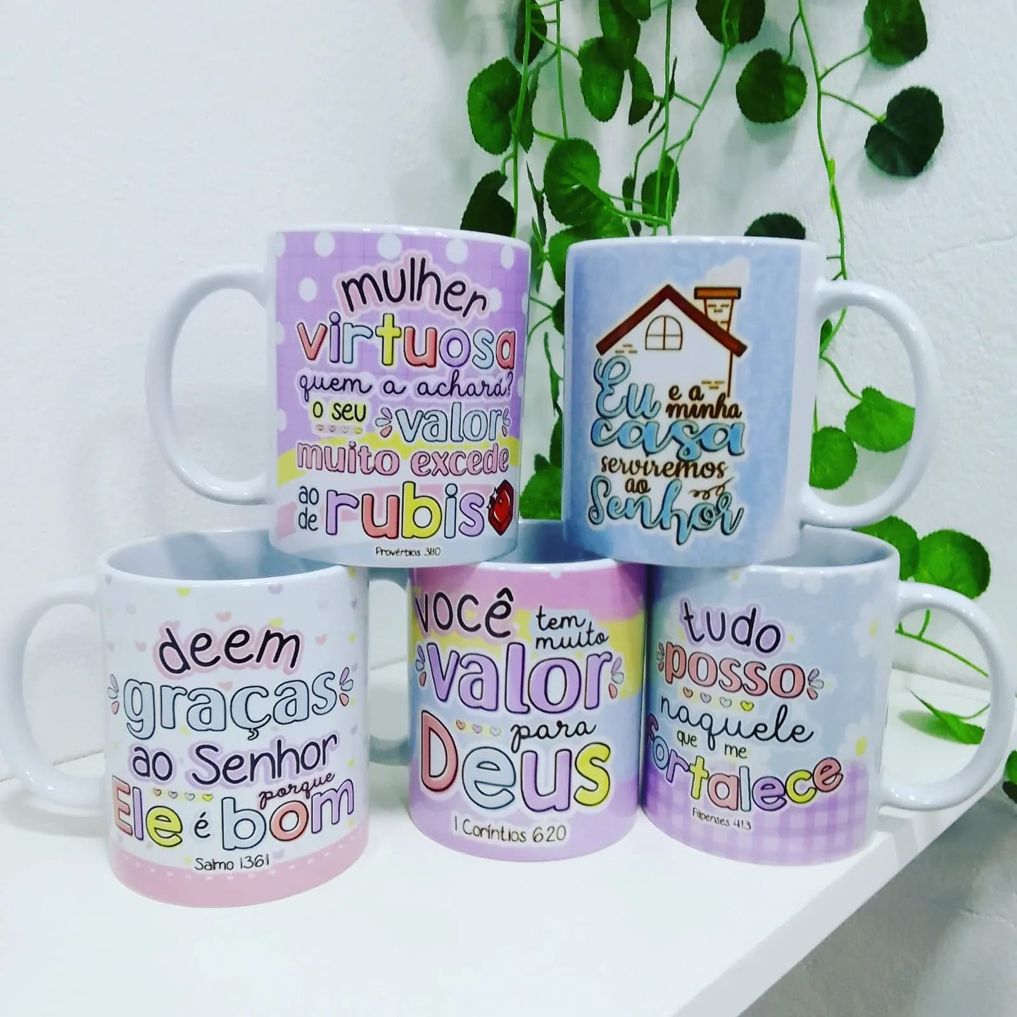 CANECA BRANCA PERSONALIZAVEL TEMA GOSPEL